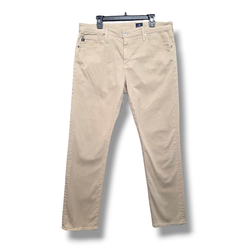 Adriano Goldschmeid Everett Pants Mens 36 x 32 Khaki Slim Straight